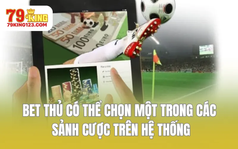 Bet thủ có thể chọn một trong các sảnh cược trên hệ thống